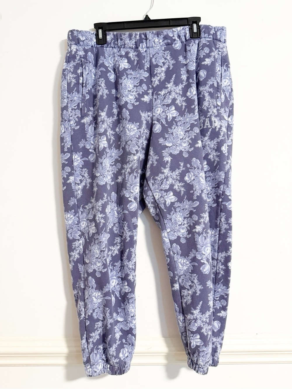 Gap LoveShackFancy LSF Floral Fleece Jogger Sweatpants Blue XL